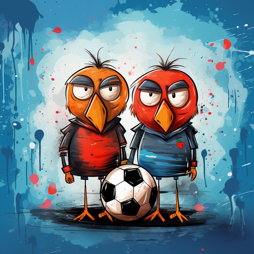 1 fodbold rød hvid glad lovebirds