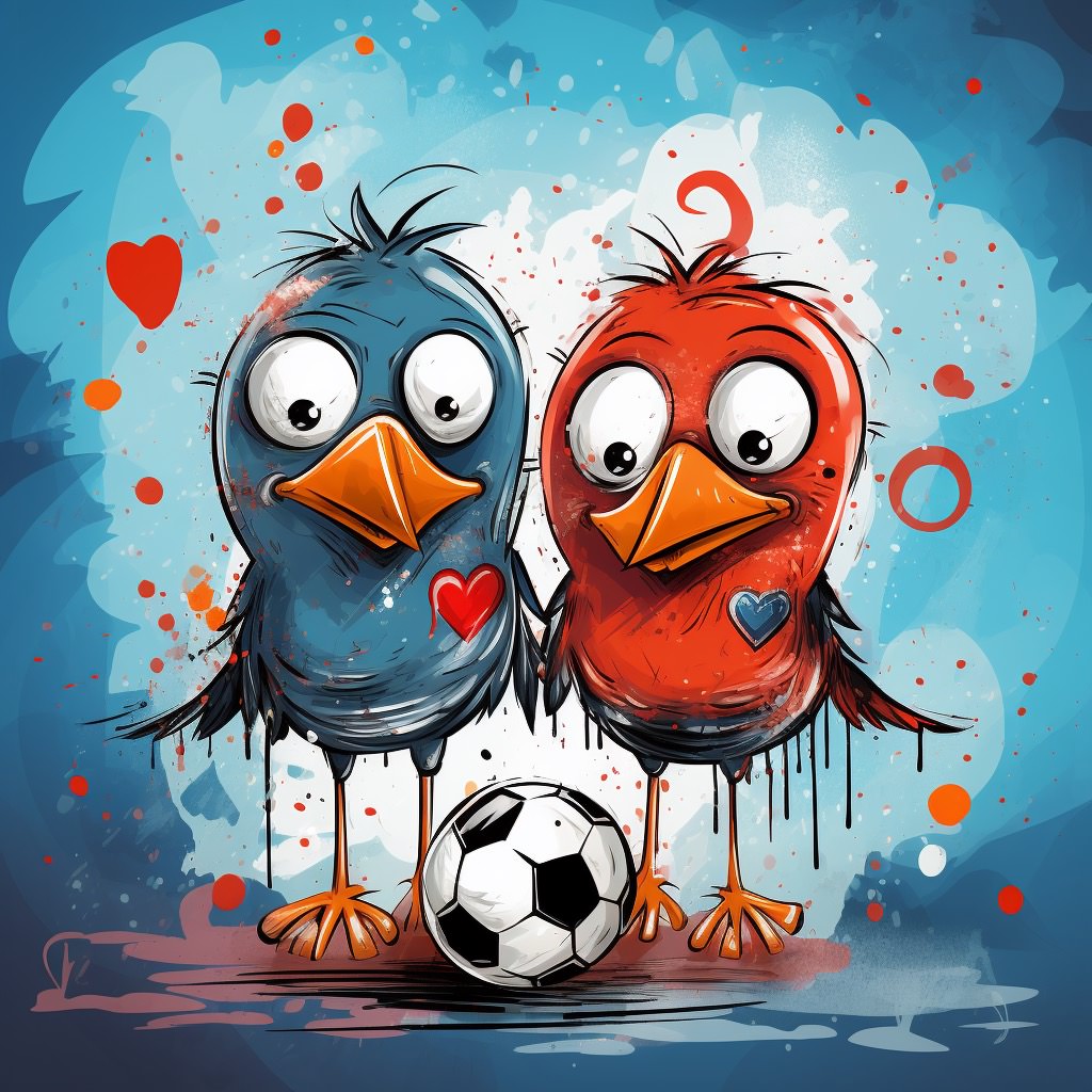 33 birds fodbold blå rød
